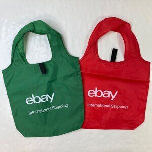 Red & Green eBay International Shipping Reusable Tote Bags  Set Of 2